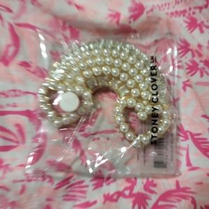 Stoney Clover Lane Rainbow and Heart Pearl Brooch